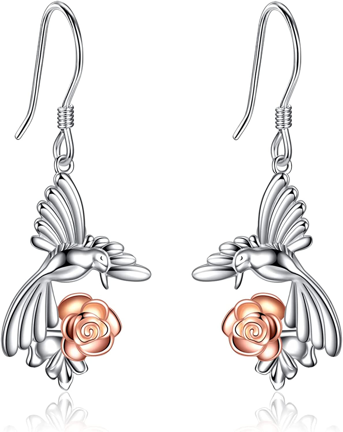 POPKIMI Christmas Gifts Dangle Earrings Frog/Wolf/Dragonfly/Dog Cat Pet Paw Print/Hummingbird /Sea Turtle/Sloth Dangle Drop Hook Earrings Opal Crystal Sterling Silver Cute Animal Dangle Earrings Animal Jewelry Birthday Christmas Gift Apparel & Accessories > Jewelry > Earrings POPKIMI Hummingbird  