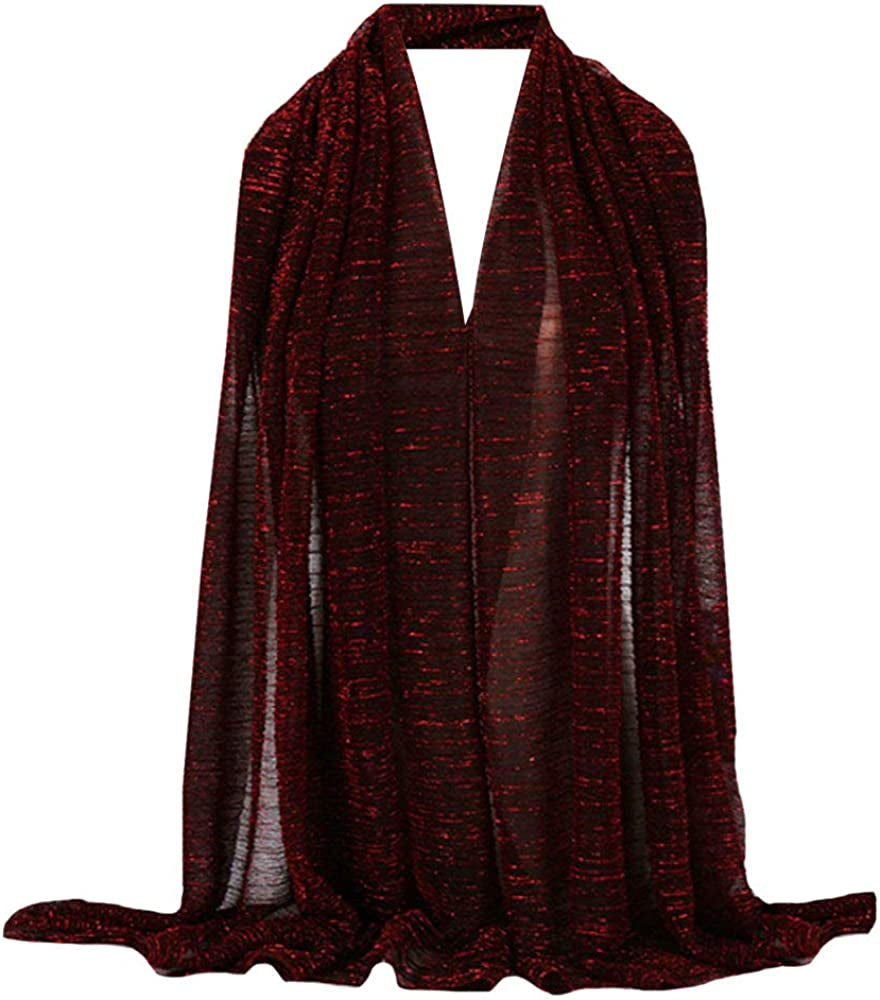 Women Solid Color Muslim Headscarf Turban Lightweight Jersey Hijab Scarf Wrap Apparel & Accessories > Clothing Accessories > Scarves & Shawls EDITHA Red One Size 