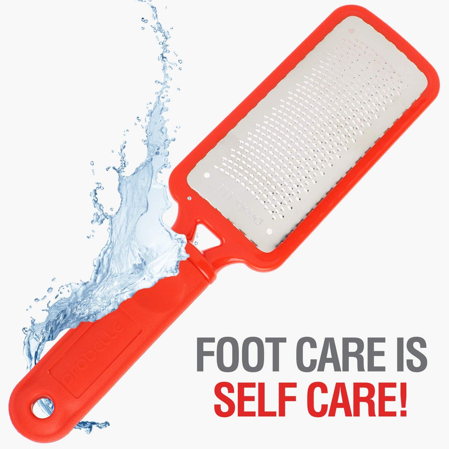 Probelle Colossal Foot Rasp Metal Foot File, Callus Remover for Pedicure Foot Spa, Stainless Steel Foot Scrubber, Dead Skin Remover, Best Foot Care Scraper, Instant Results, Removable Handle, Red Health & Beauty > Personal Care > Foot Care Probelle   