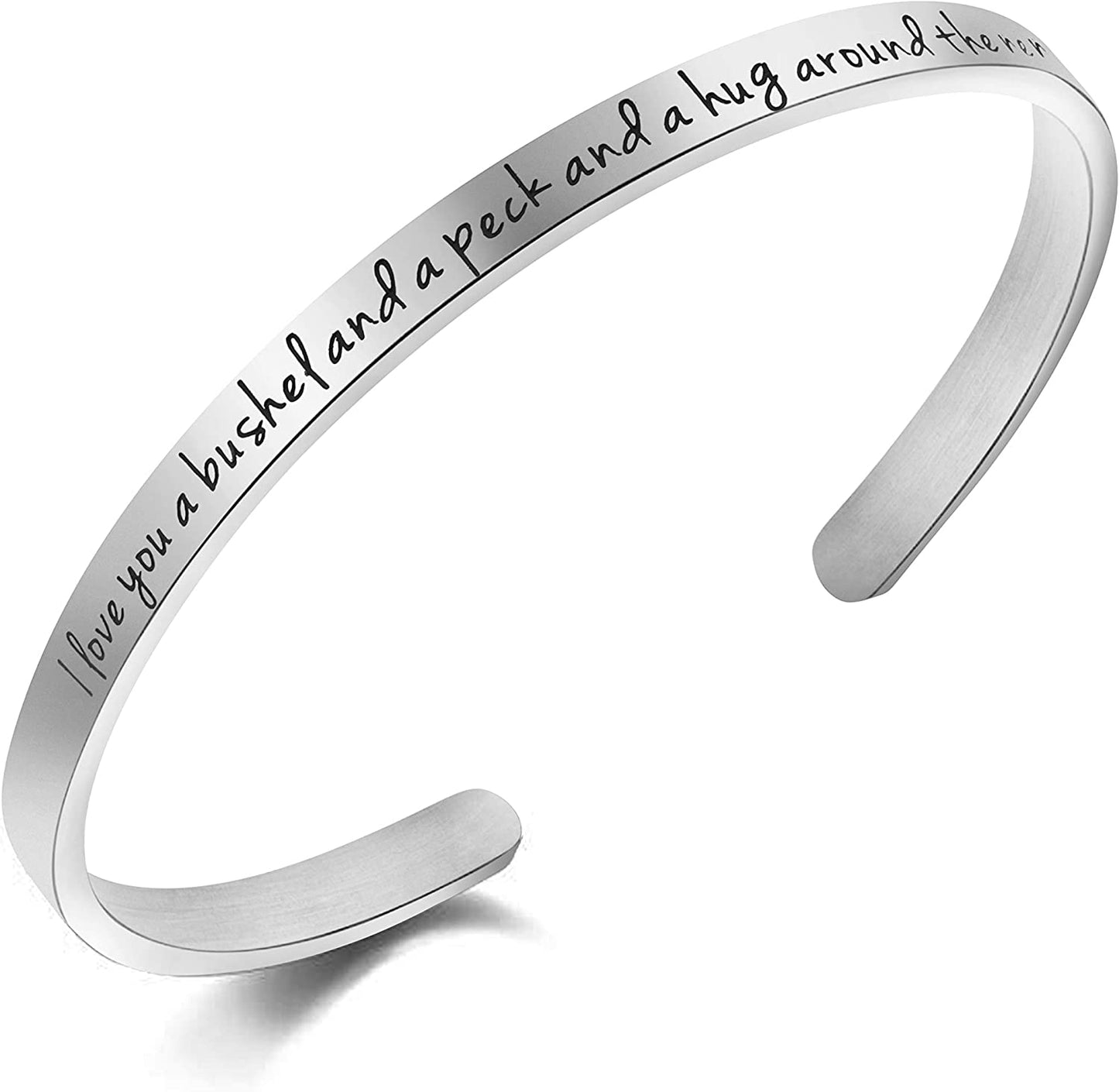 Awegift Memorial Jewelry Remembrance Loss of Mom Dad Father Mother Necklace Bracelet Sympathy Gift Apparel & Accessories > Jewelry > Bracelets Awegift I love you a bushel and a peck and a hug around the neck  