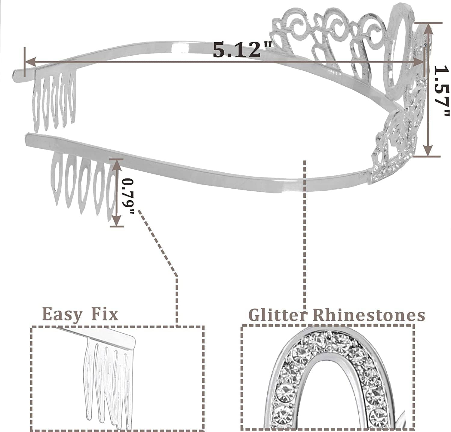 90Th Birthday Sash and Tiara for Women - Fabulous Glitter Sash + Waves Rhinestone Silver Premium Metal Tiara for Her, 90Th Birthday Gifts for 90 Celebration Apparel & Accessories > Clothing Accessories > Sashes MEANT2TOBE   