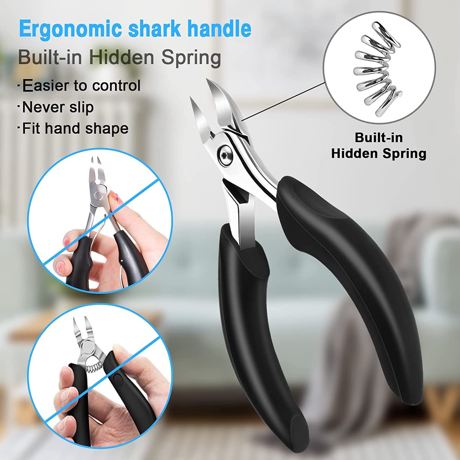 Toe Nail Clippers Adult,Long Handle Large Toenail Clippers for Thick Nails Ingrown Toenail Treatment Tool, Professional Nail Clippers Set,Sharp Toenail & Fingernail Clippers for Men, Women & Seniors Health & Beauty > Personal Care > Cosmetics > Cosmetic Tools > Nail Tools RUSFYUNM   