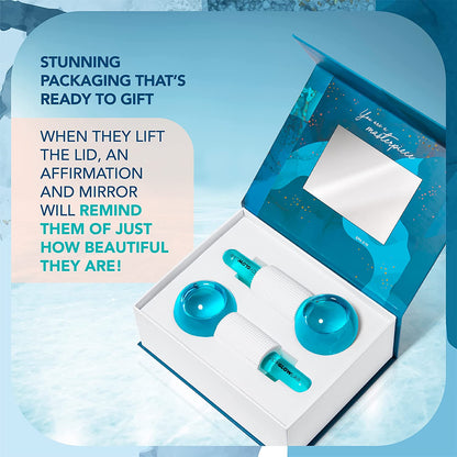 Facial Ice Globes - Massaging Ice Globes for Face with Removable Rubber Grips - Excellent Tool to Reduce Puffiness, Redness, Dark Circles, Tighten Skin, Smooth Wrinkles & Boost Circulation - 2 Pack Health & Beauty > Personal Care > Cosmetics > Cosmetic Tools > Skin Care Tools Joy Glow Lab   