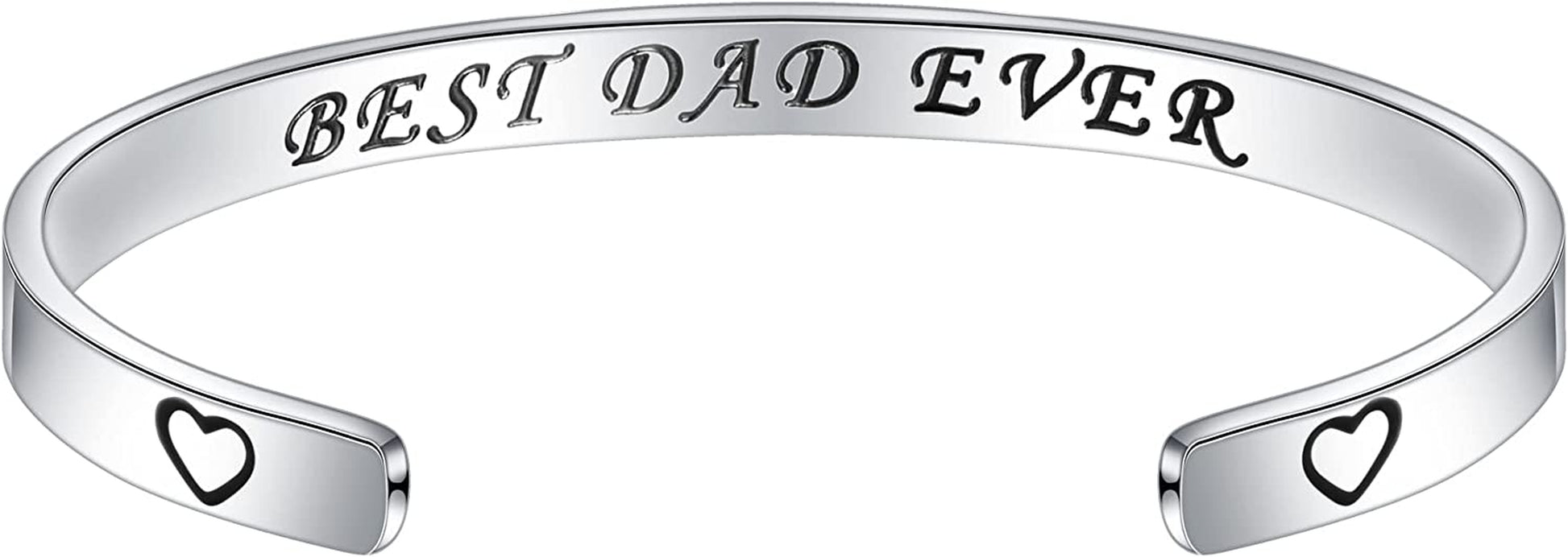 M MOOHAM Bracelets for Women- Engraved Quote Inspirational Bracelet Birthday Christmas Funny Gifts for Best Friend, Daughter, Son, Sister, Niece, Mom, Coworkers, Stainless Steel Jewelry Apparel & Accessories > Jewelry > Bracelets M MOOHAM BEST DAD EVER  