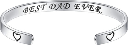 M MOOHAM Bracelets for Women- Engraved Quote Inspirational Bracelet Birthday Christmas Funny Gifts for Best Friend, Daughter, Son, Sister, Niece, Mom, Coworkers, Stainless Steel Jewelry Apparel & Accessories > Jewelry > Bracelets M MOOHAM BEST DAD EVER  