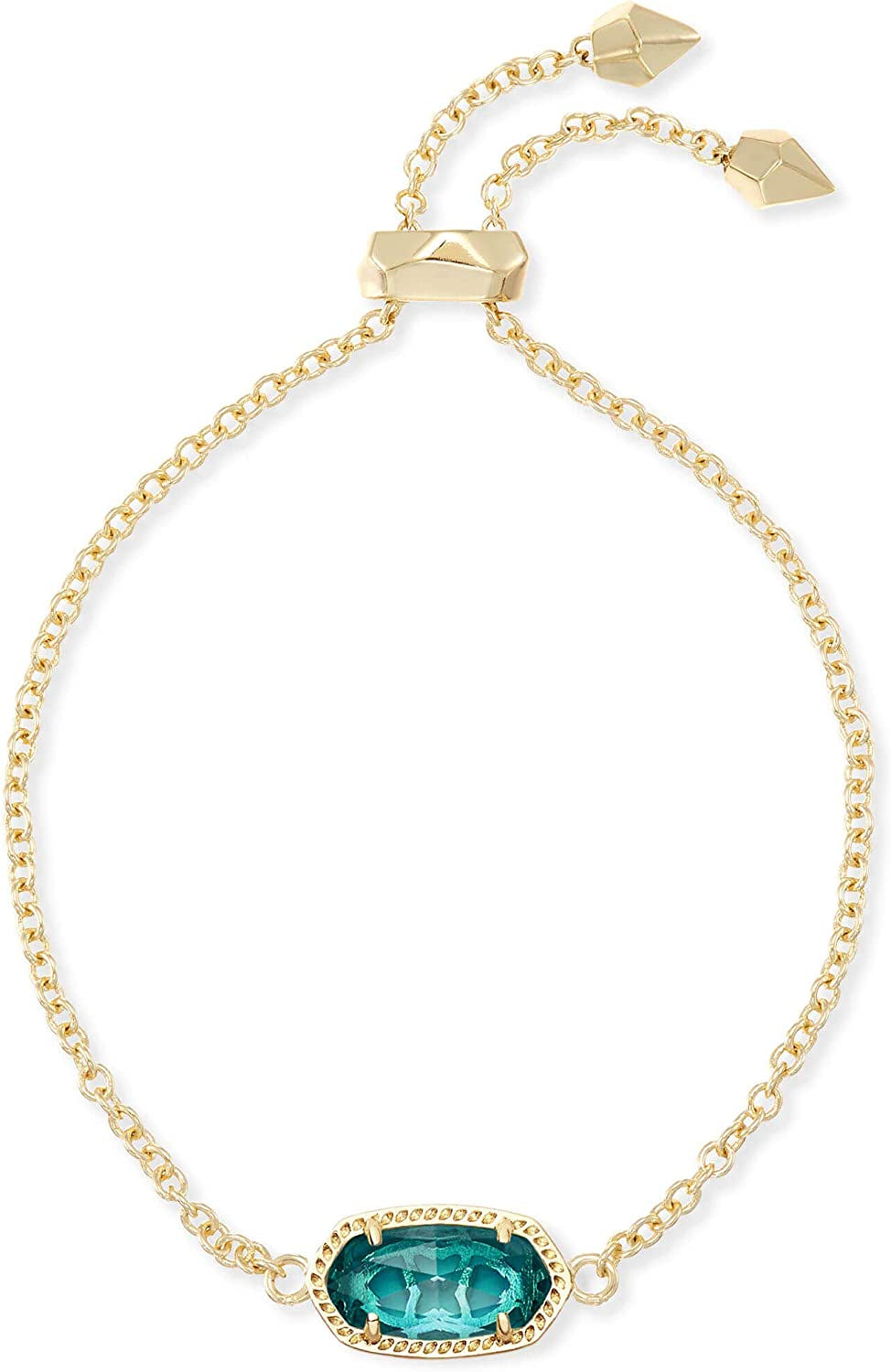 Kendra Scott Elaina Adjustable Chain Bracelet for Women, Fashion Jewelry, Gold-Plated Apparel & Accessories > Jewelry > Bracelets Kendra Scott GOLD - LONDON BLUE CLEAR GLASS  