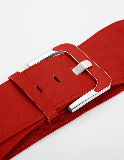GRACE KARIN Women'S PU Leather Wide Waist Belt for Dress Decorative Cinch Belt Single Prong Buckle Elastic Waist Belts Apparel & Accessories > Clothing Accessories > Belts GRACE KARIN   