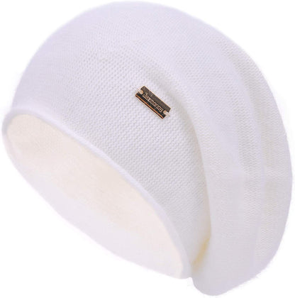 Jaxmonoy Cashmere Slouchy Knit Beanie Hat for Women Winter Soft Warm Ladies Wool Knitted Skull Beanies Cap Apparel & Accessories > Clothing Accessories > Hats jaxmonoy White  