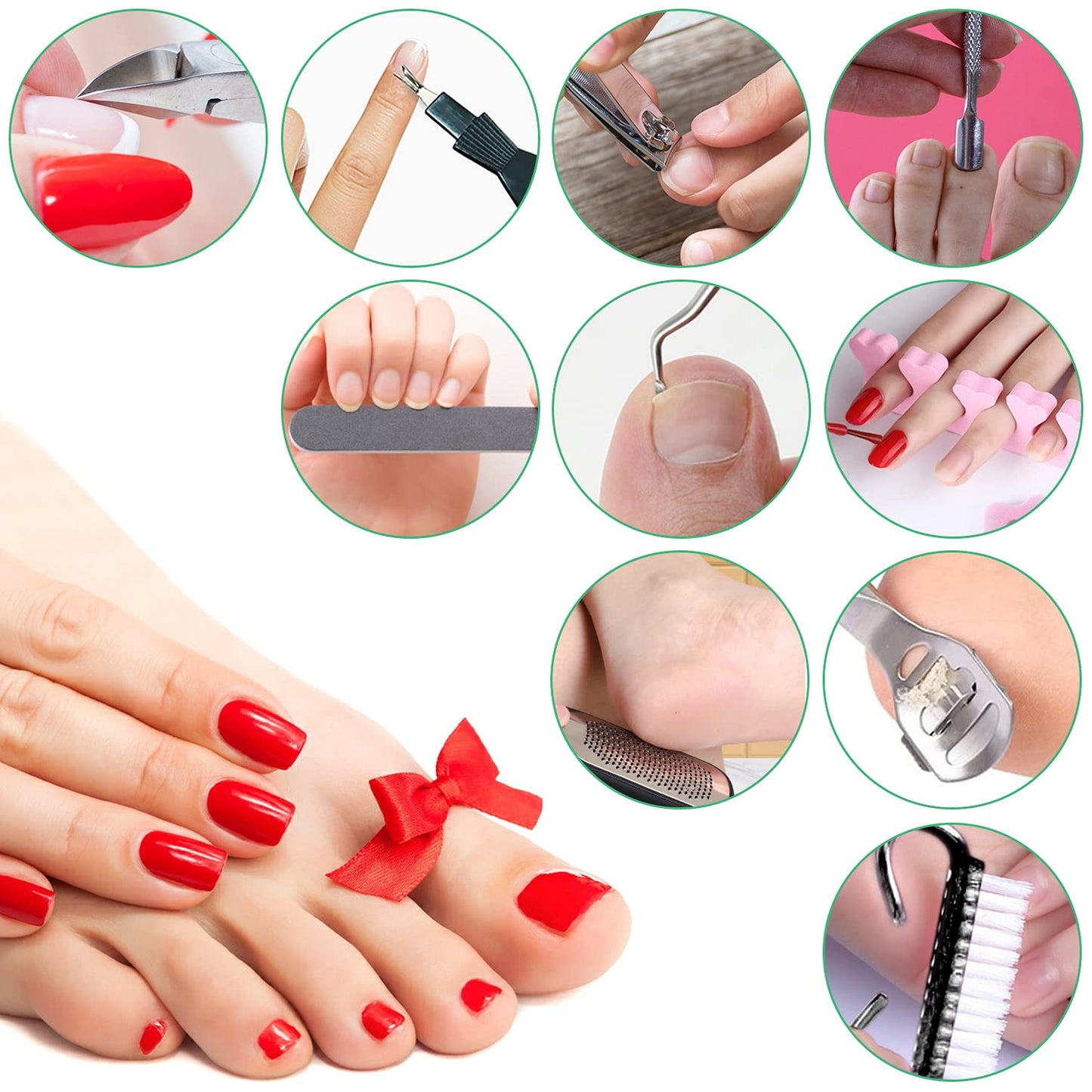 Nado Care Pedicure Kit Professional Foot Scrubber Pedicure Foot Soak 23 in 1 Stainless Steel Foot Care Kit Foot Rasp Dead Skin Remover Pedicure Kit for Men Women Best Gift Health & Beauty > Personal Care > Foot Care Nado care   
