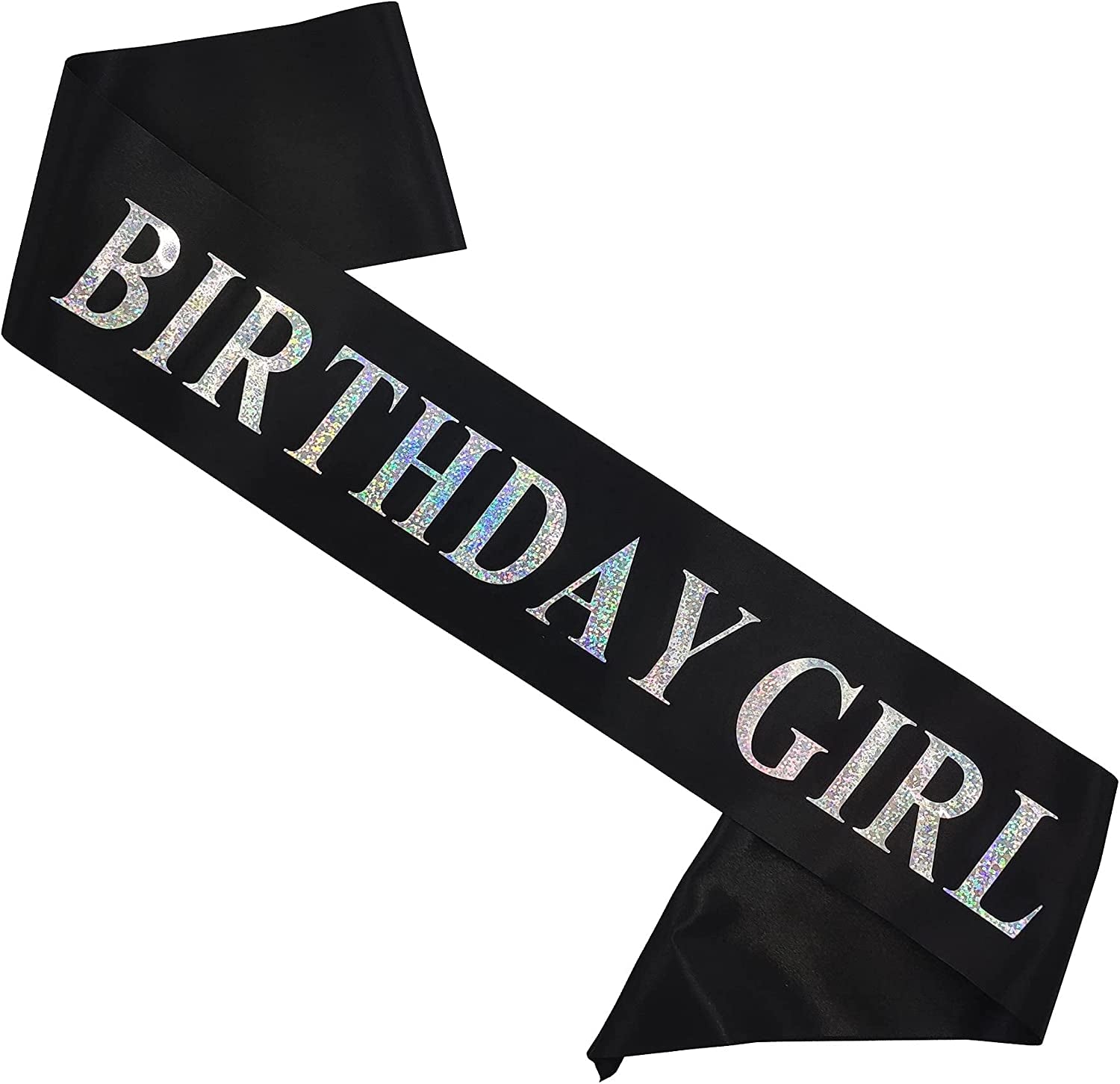 Birthday Gifts for Men,Boy Birthday King Sash Birthday Party Supplies and Decorations (Black-Silver） Apparel & Accessories > Clothing Accessories > Sashes MGJSRNH Black-iridescence  