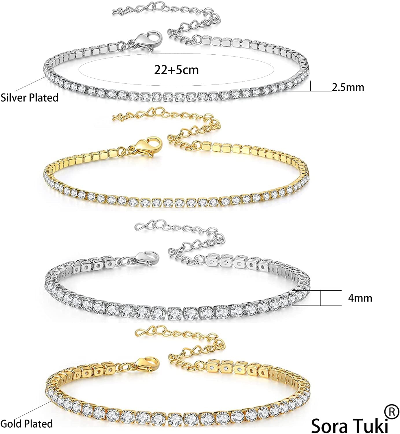 Diamond Ankle Bracelets for Women Gold Cuban Link Anklets Silver Anklets for Women Tennis Ankle Bracelet Silver Rhinestone Anklet Bracelets for Women Crystal Diamond Anklets for Women Apparel & Accessories > Jewelry > Anklets Sora Tuki   