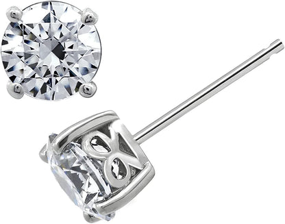 Collection Platinum or Gold Plated Sterling Silver Round-Cut Stud Earrings Made with Infinite Elements Zirconia Apparel & Accessories > Jewelry > Earrings Amazon Collection Platinum-plated 2 cttw 