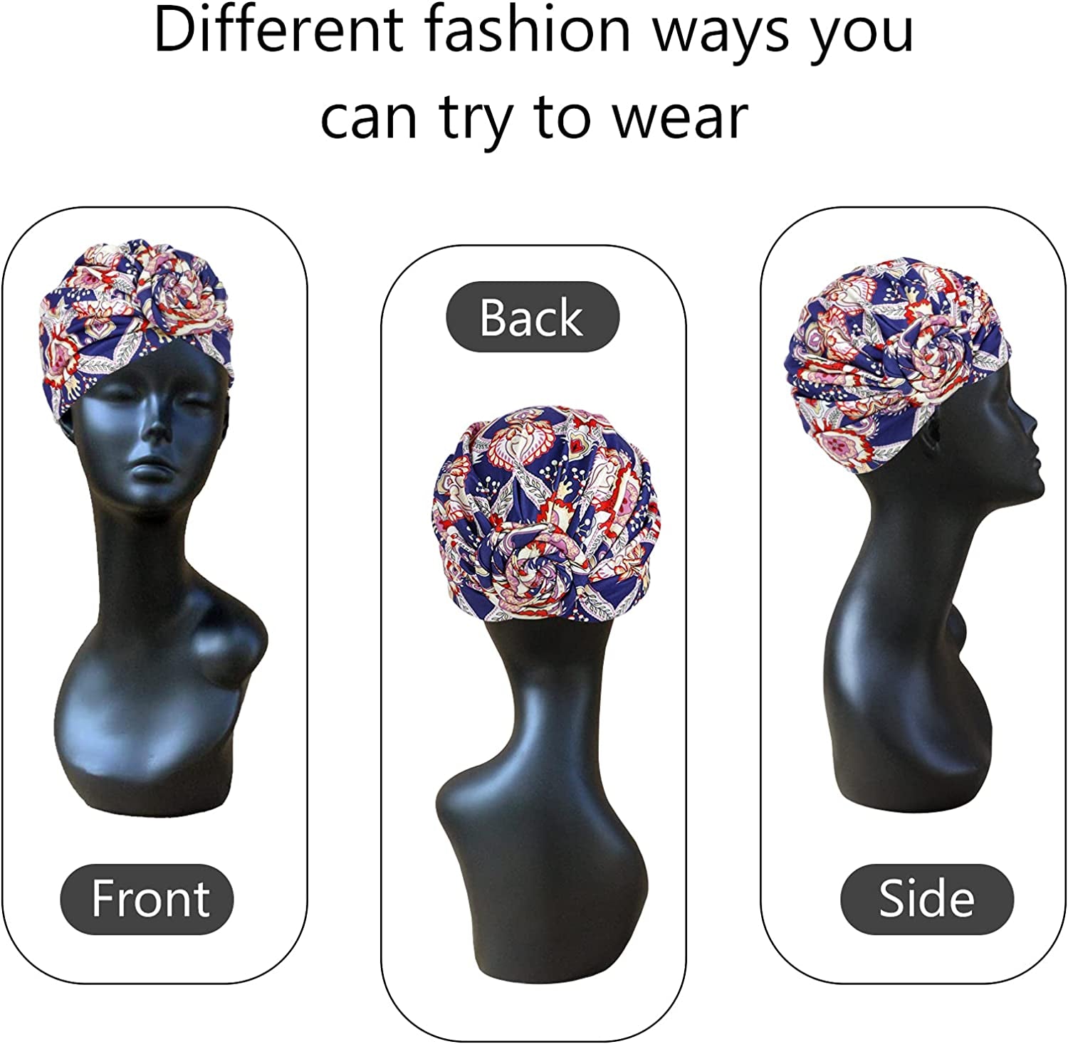 Chalier African Head Wrap for Women Knot Pre-Tied Fashion Turbans Head Wraps Beanie Hat Apparel & Accessories > Clothing Accessories > Bandanas & Headties Chalier   