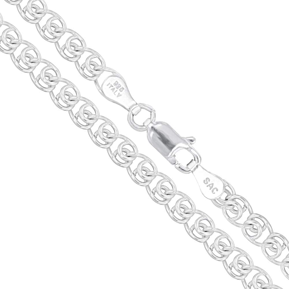 Sterling Silver Italian Love Heart Chain Solid 925 Italy Infinity Promise Necklace Apparel & Accessories > Jewelry > Anklets Sac Silver 4.0mm – 8" (Bracelet)  