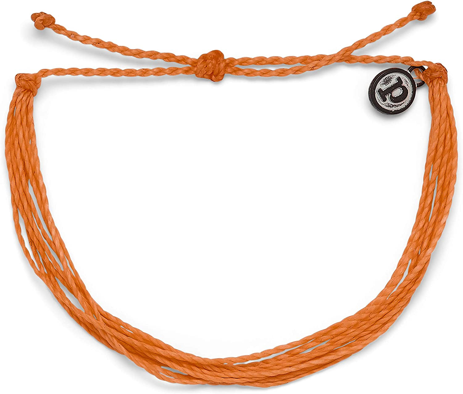 Pura Vida Jewelry Bracelets Solid Bracelet - 100% Waterproof and Handmade W/Coated Charm, Adjustable Band Apparel & Accessories > Jewelry > Bracelets Pura Vida Solid Orange  