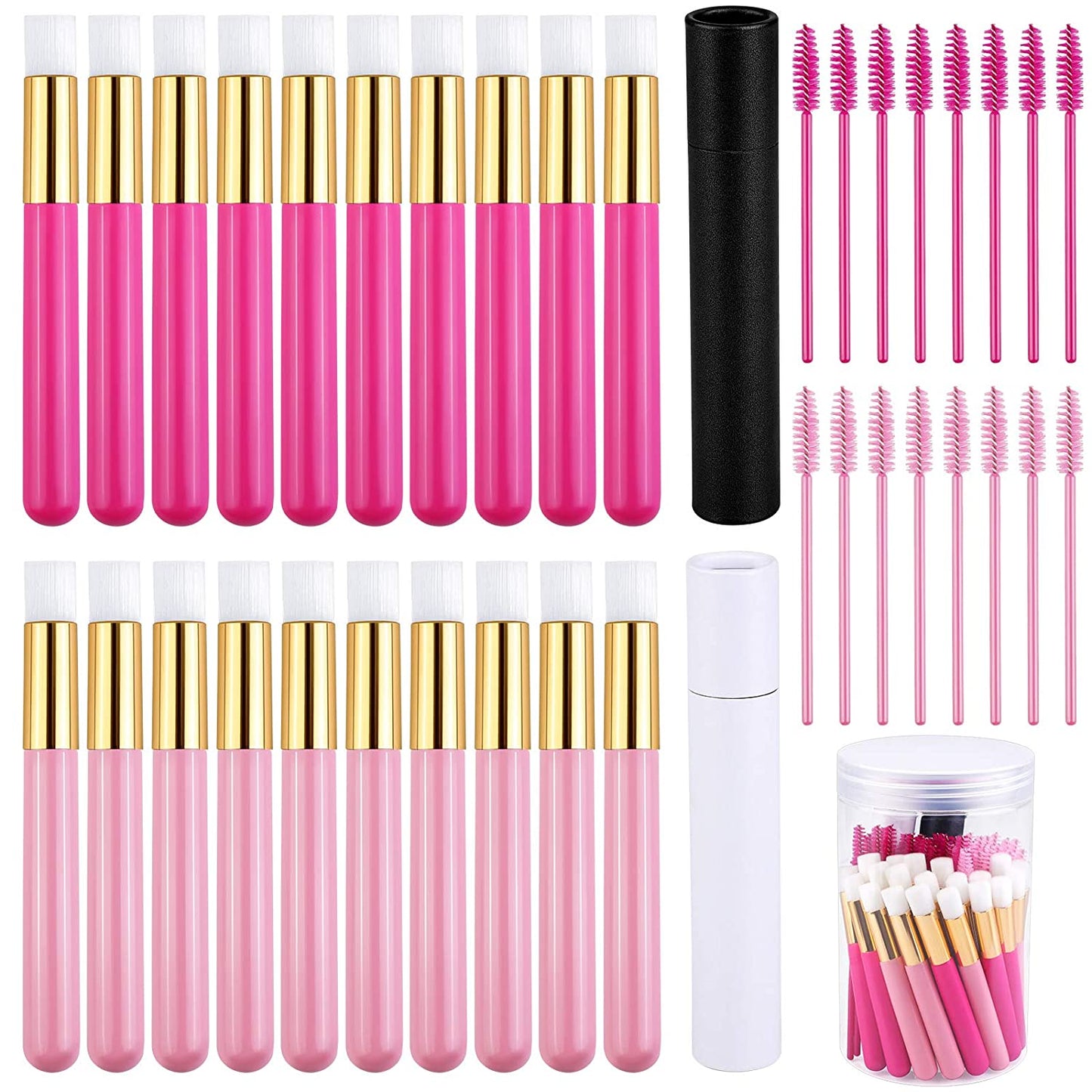 Elcoho 20 Pieces Lash Shampoo Brushes Facial Cleansing Brushes Cosmetic Eyelash Extension Peel off Blackhead Brush Remover Tool Cleansing Brush Nose Pore with 50 Eyelash Brushes, Pink-Hot Pink Health & Beauty > Personal Care > Cosmetics > Cosmetic Tools > Makeup Tools ELCOHO Pink, Hot Pink  