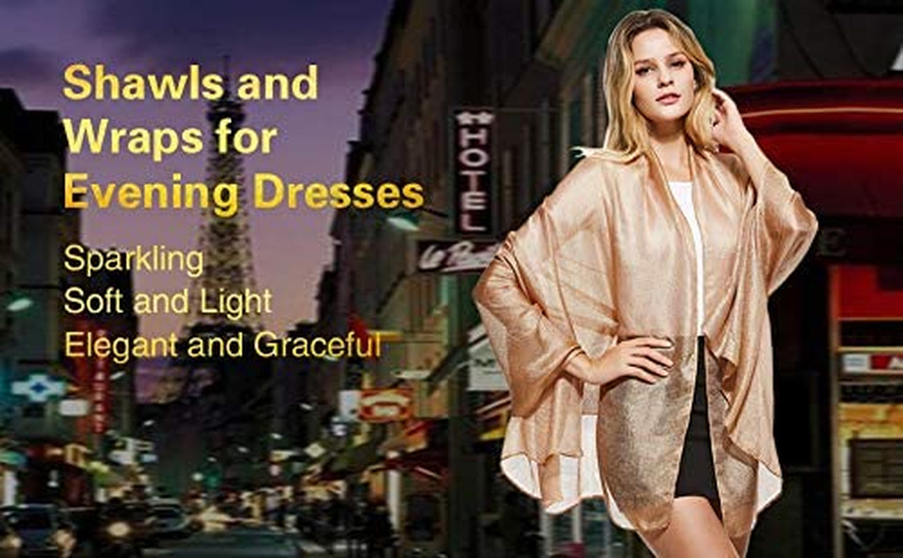 Wedding Shawl Metallic Sparkle Party Formal Shawls and Wraps for Evening Dresses Apparel & Accessories > Clothing Accessories > Scarves & Shawls The Twins Dream   