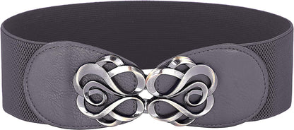 Women Stretchy Vintage Dress Belt Elastic Waist Cinch Belt CL413 Apparel & Accessories > Clothing Accessories > Belts GRACE KARIN Grey Medium 