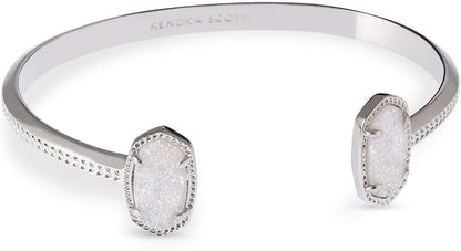 Kendra Scott Elton Cuff Bracelet for Women, Fashion Jewelry Apparel & Accessories > Jewelry > Bracelets Kendra Scott RHODIUM - IRIDESCENT DRUSY  