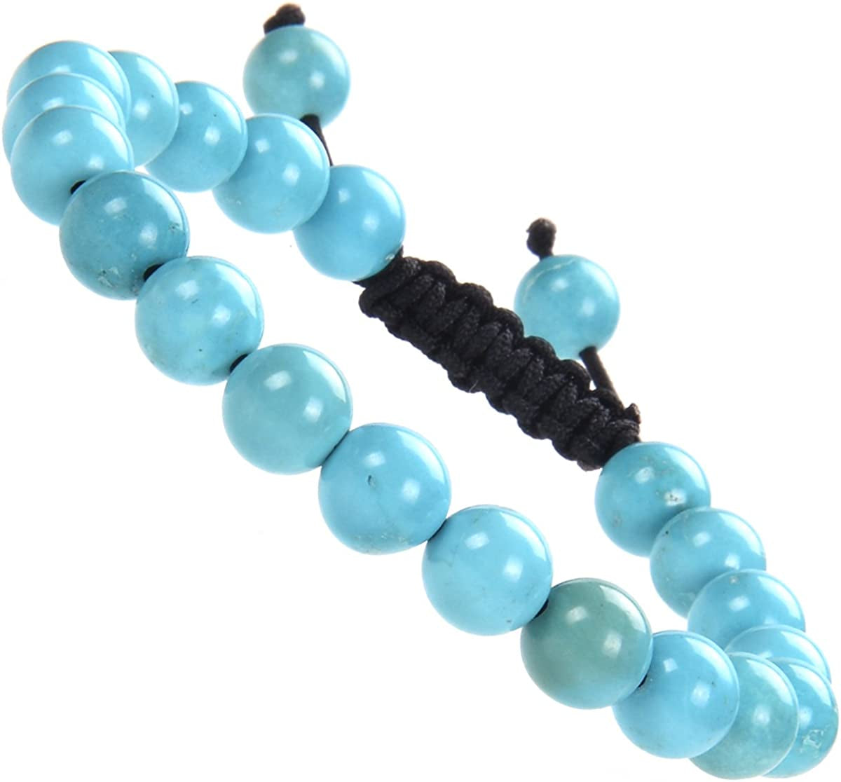 Massive Beads Natural Healing Power Gemstone Crystal Beads Unisex Adjustable Macrame Bracelets 8Mm Apparel & Accessories > Jewelry > Bracelets MASSIVE BEADS Blue Turquoise  