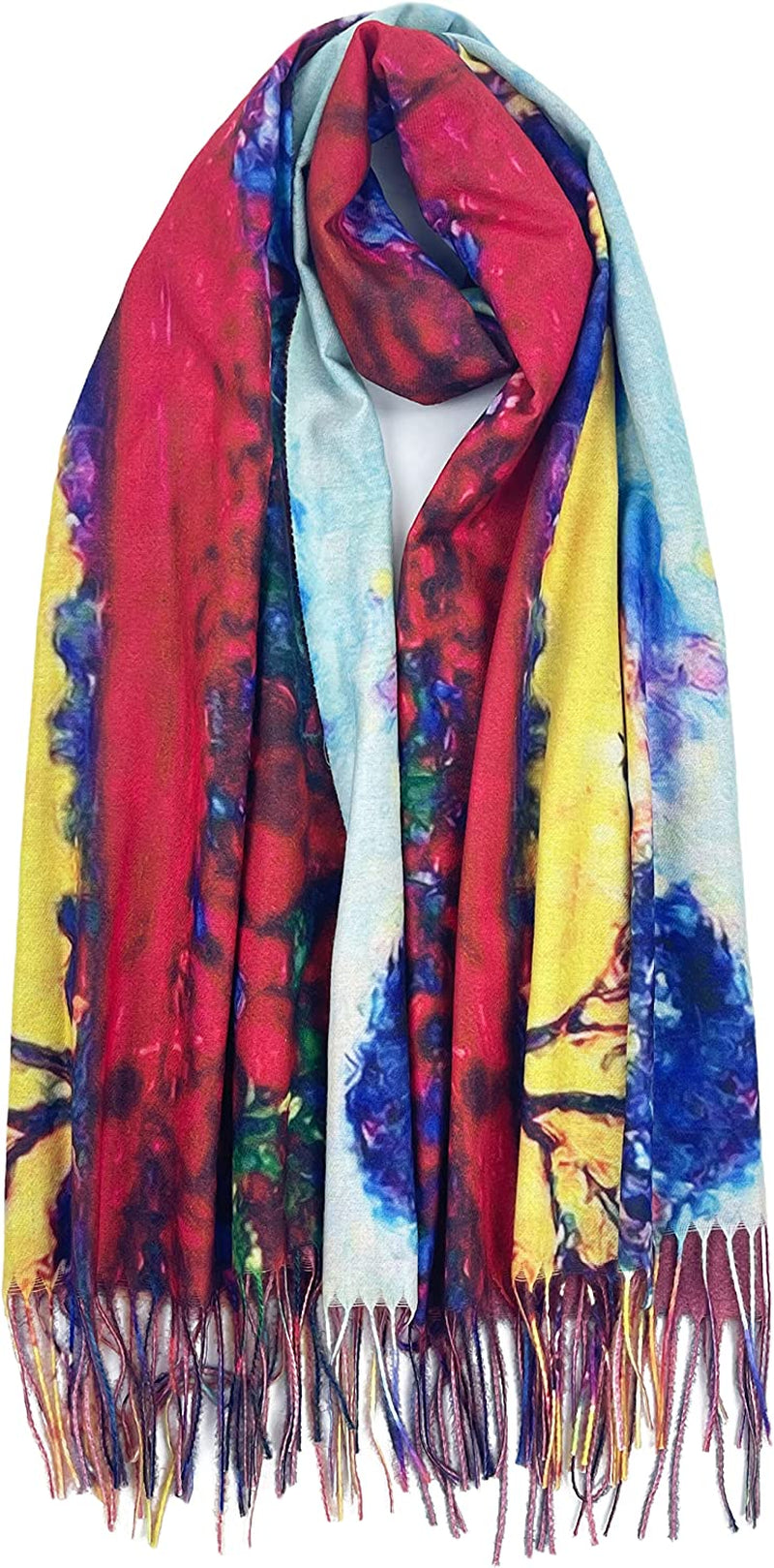 Soft Cashmere Feel Scarf for Women Elegant Large Winter Warm Scarves Shawl Wrap Gifts Monet Klimt Van Gogh'S Art Printed Apparel & Accessories > Clothing Accessories > Scarves & Shawls VIUJUH Rose Garden  