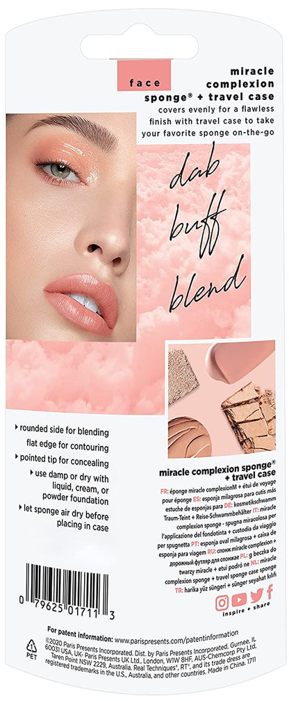 Real Techniques Miracle Complexion Beauty Sponge Makeup Blender with Case, Perfect for Travel, Beauty Sponge for Foundation Application, Streak-Free Makeup Tool, Cruelty Free, Latex Free, 2 Piece Set Health & Beauty > Personal Care > Cosmetics > Cosmetic Tools > Makeup Tools Real Techniques   
