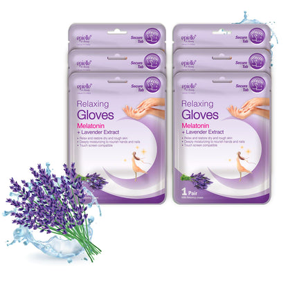 Epielle Relaxing Hand Masks Melatonin + Lavender Extract Deep Moisturizing 100% Vegan & Cruelty-Free (Gloves 6Pk) for Dry Hand Spa Masks Health & Beauty > Personal Care > Foot Care Epielle Gloves 6pk  