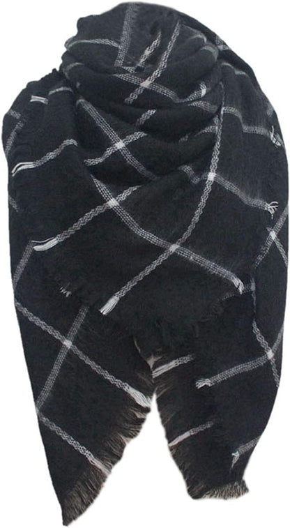 Plaid Scarf Soft Warm Tartan Shawl Cape Blanket Scarves Fashion Wrap Apparel & Accessories > Clothing Accessories > Scarves & Shawls vxsvxm Style2  