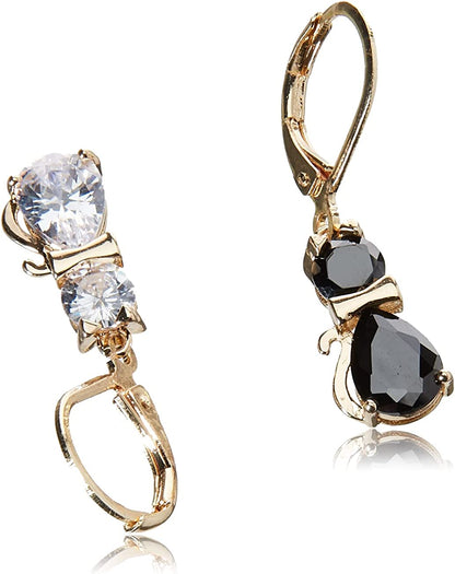 Betsey Johnson CZ Cat Mismatched Drop Earrings Apparel & Accessories > Jewelry > Earrings Betsey Johnson   