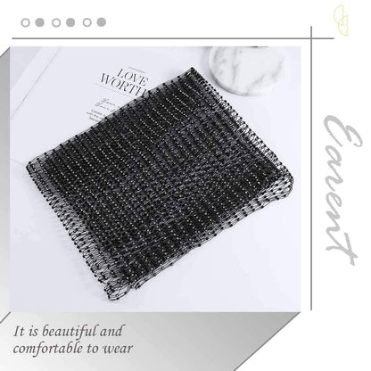 Earent Mesh Rhinestone Headbands Black Glitter Wide Hairbands Elastic Turban Kerchiefs Crystal Nightclub Headscarfs Rave Party Head Wraps Sparkle Body Jewelry for Women and Girls(Headbands) (A-Black) Apparel & Accessories > Jewelry > Body Jewelry EARENT   