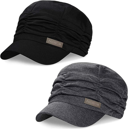 WETOO Womens Peaked Newsboy Cap for Women Apparel & Accessories > Clothing Accessories > Headwear WETOO A3-black+grey  