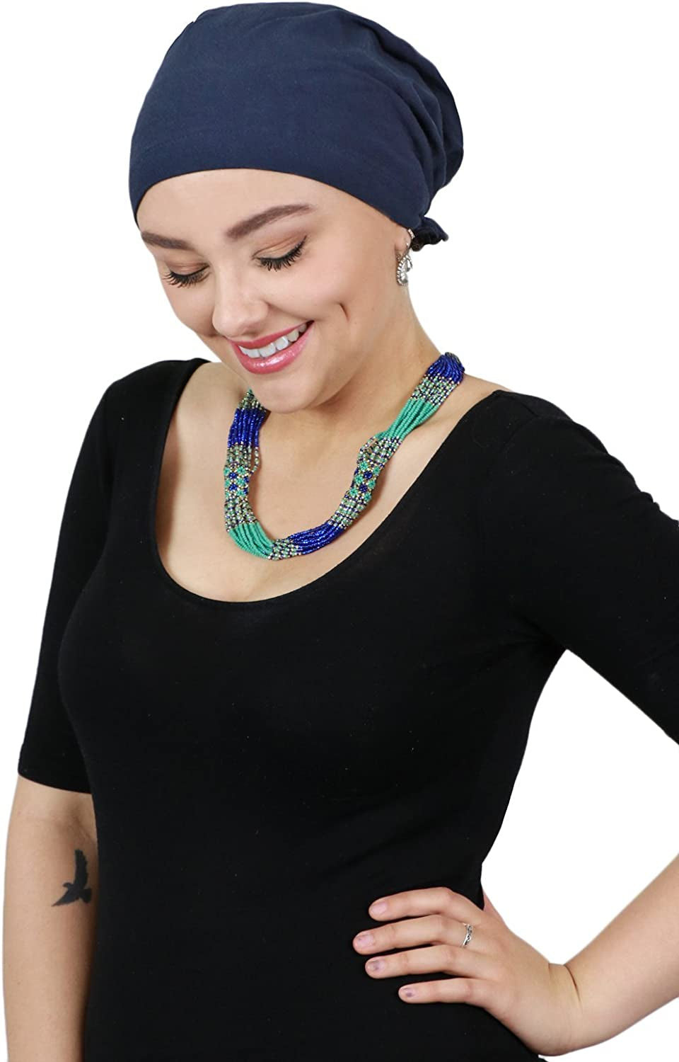 Head Scarf for Women Cancer Headwear Chemo Caps Wraps Head Coverings Cotton Scarves Celeste Apparel & Accessories > Clothing Accessories > Headwear Hats Scarves & More Navy Blue  