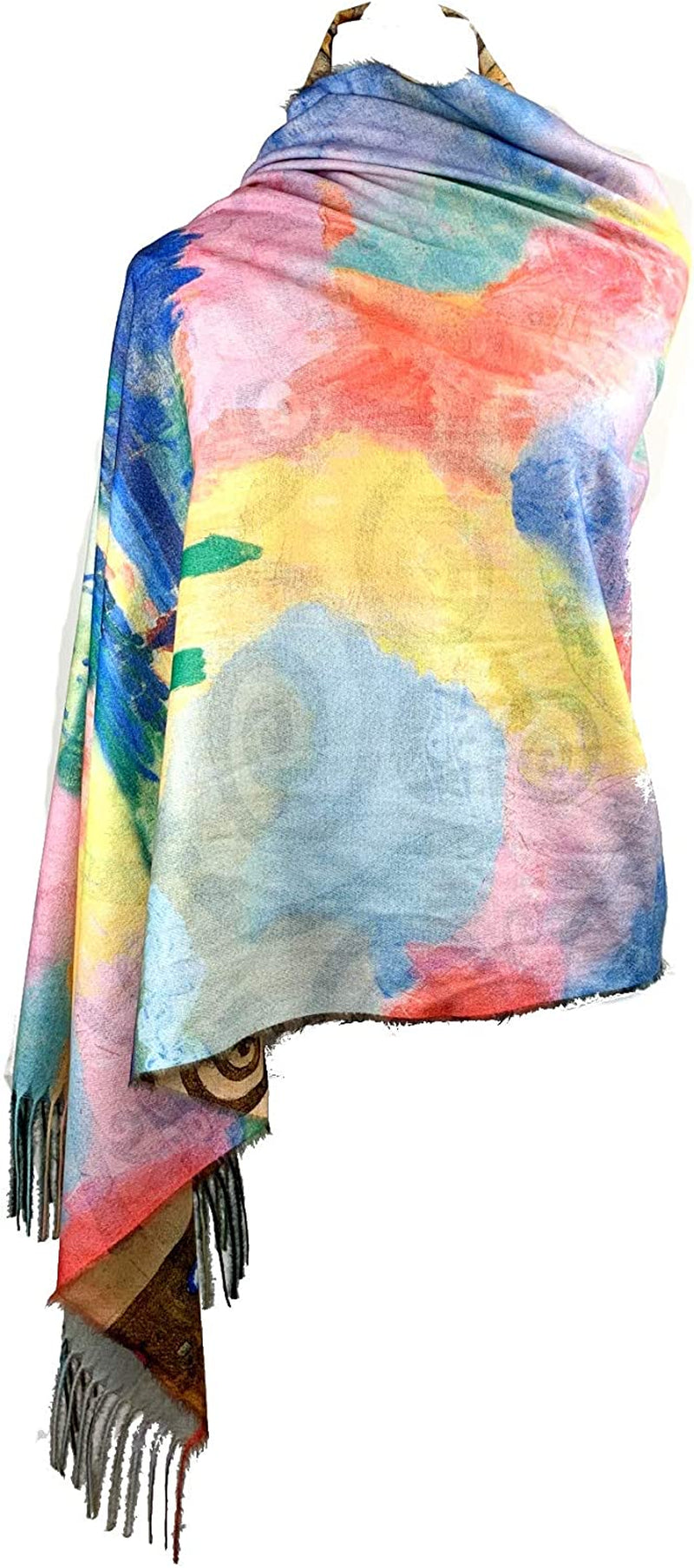 Plum Feathers Super Soft Cashmere Feel Double Sided Reversible Art Shawl Scarf Van Gogh Monet Klimt Inspired Apparel & Accessories > Clothing Accessories > Scarves & Shawls Plum Feathers   