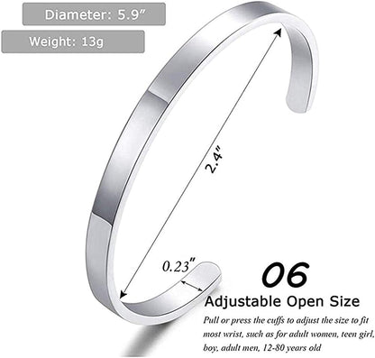 Best Friend Cuff Bracelet for Women Mantra Bracelets Engraved Stainless Steel Cuff Bangle Friendship Jewelry Personalized Gifts for Her Sister BFF Best Friends Apparel & Accessories > Jewelry > Bracelets liforlove   