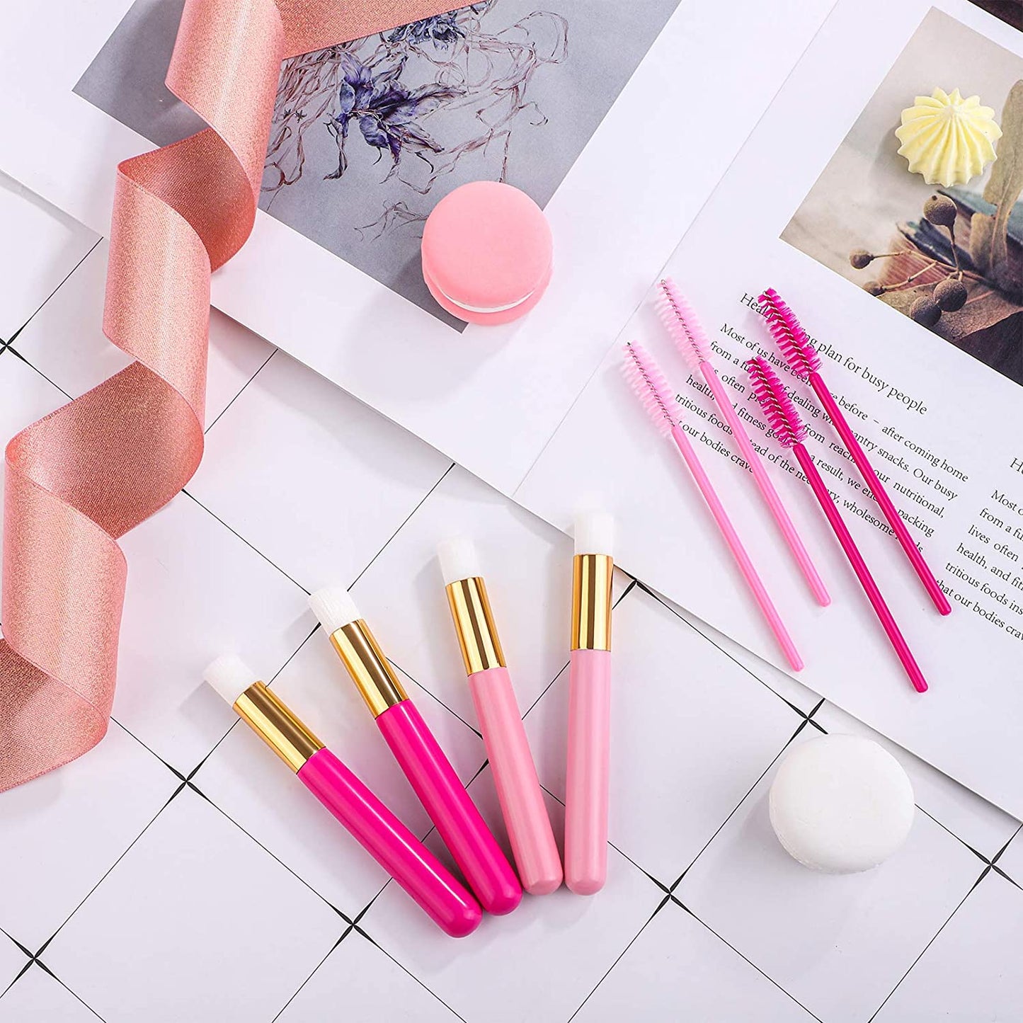 Elcoho 20 Pieces Lash Shampoo Brushes Facial Cleansing Brushes Cosmetic Eyelash Extension Peel off Blackhead Brush Remover Tool Cleansing Brush Nose Pore with 50 Eyelash Brushes, Pink-Hot Pink Health & Beauty > Personal Care > Cosmetics > Cosmetic Tools > Makeup Tools ELCOHO   