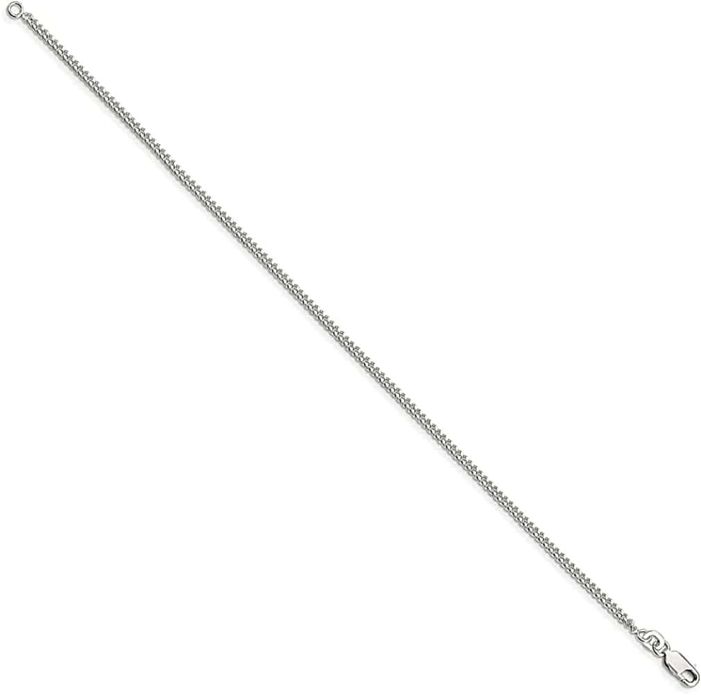 925 Sterling Silver 2Mm Link Curb Chain Anklet Ankle Beach Bracelet Beveled Fine Jewelry for Women Gifts for Her Apparel & Accessories > Jewelry > Anklets IceCarats   