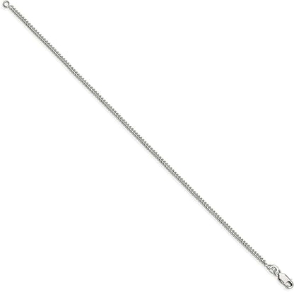925 Sterling Silver 2Mm Link Curb Chain Anklet Ankle Beach Bracelet Beveled Fine Jewelry for Women Gifts for Her Apparel & Accessories > Jewelry > Anklets IceCarats   
