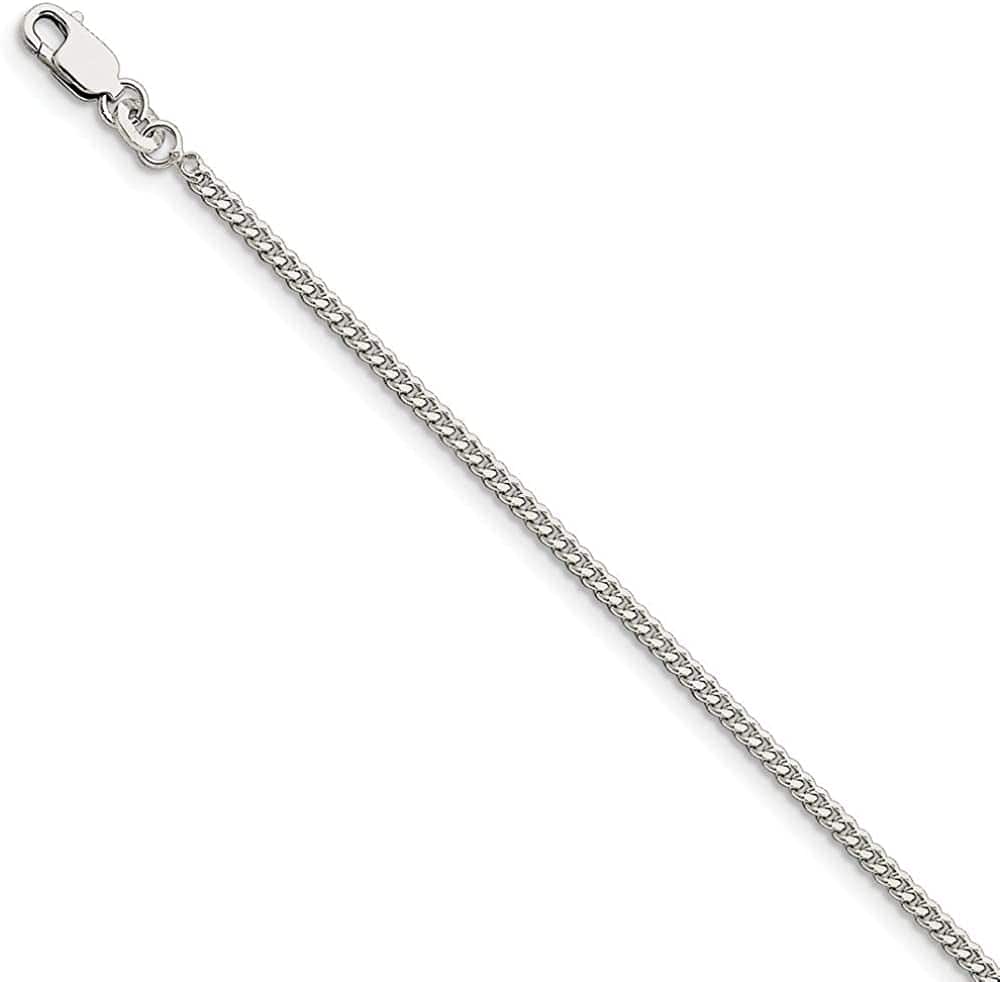 925 Sterling Silver 2Mm Link Curb Chain Anklet Ankle Beach Bracelet Beveled Fine Jewelry for Women Gifts for Her Apparel & Accessories > Jewelry > Anklets IceCarats   