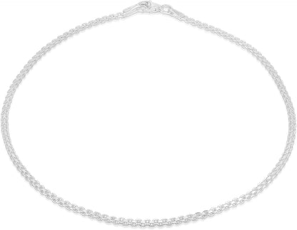 925 Sterling Silver Anklets for Women, Ankle Bracelets for Women, Basic Chain Link Anklets for Women, Girls Anklets, Beach Anklets, Bead Anklet, Summer Jewelry, 10 Inch Anklet Apparel & Accessories > Jewelry > Anklets Verona Jewelers BISMARK  