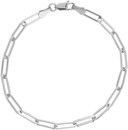 925 Sterling Silver Anklets for Women, Ankle Bracelets for Women, Basic Chain Link Anklets for Women, Girls Anklets, Beach Anklets, Bead Anklet, Summer Jewelry, 10 Inch Anklet Apparel & Accessories > Jewelry > Anklets Verona Jewelers paperclip  