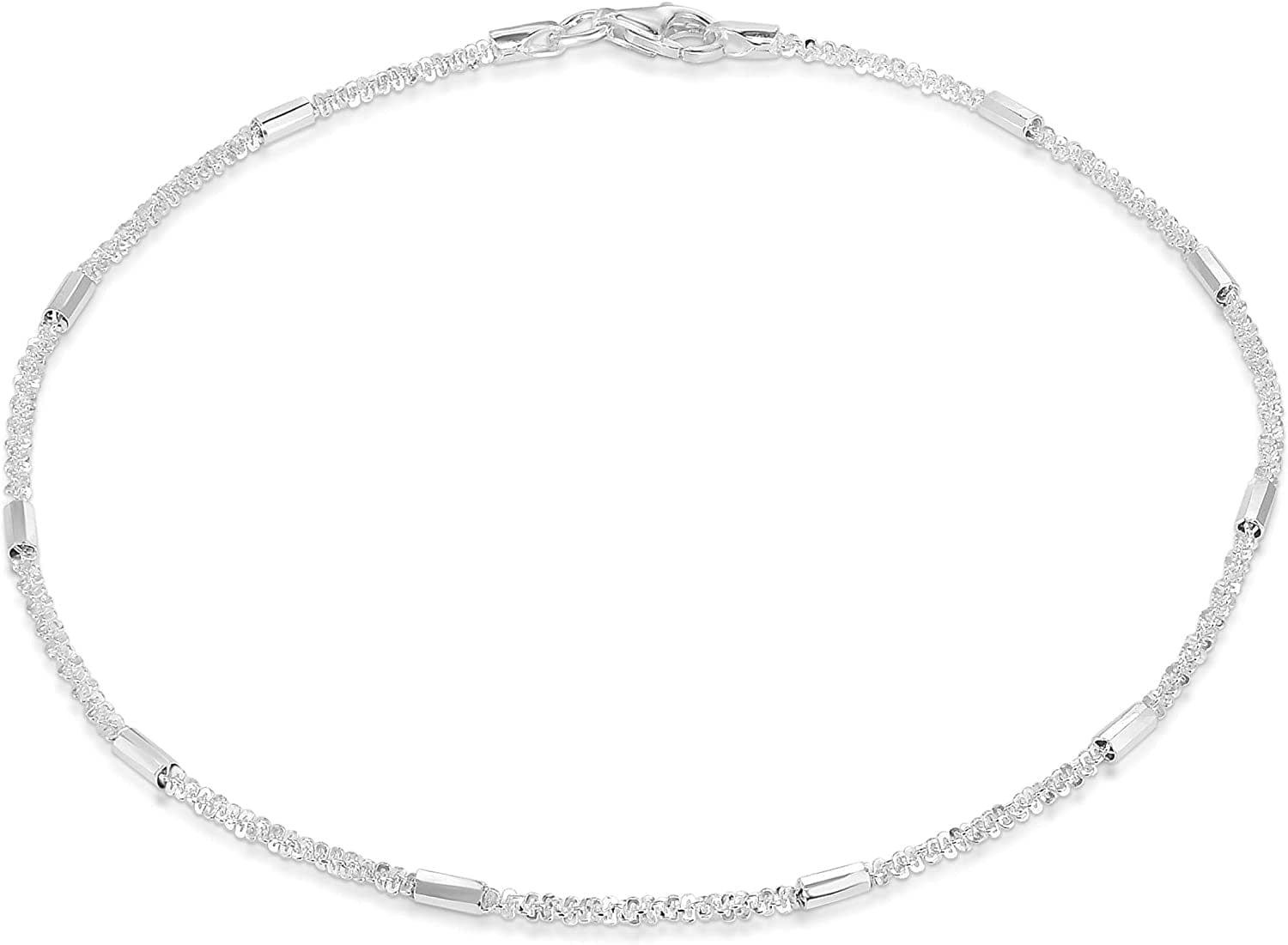 925 Sterling Silver Anklets for Women, Ankle Bracelets for Women, Basic Chain Link Anklets for Women, Girls Anklets, Beach Anklets, Bead Anklet, Summer Jewelry, 10 Inch Anklet Apparel & Accessories > Jewelry > Anklets Verona Jewelers SPARKLETUBE  