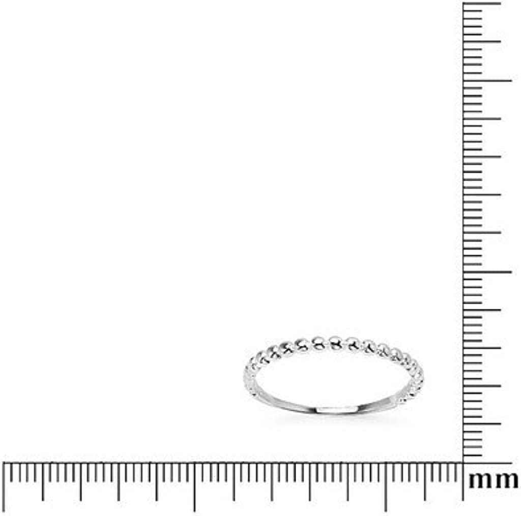 925 Sterling Silver Beaded Ball Stackable Wedding Band Ring | Sizes 5-12