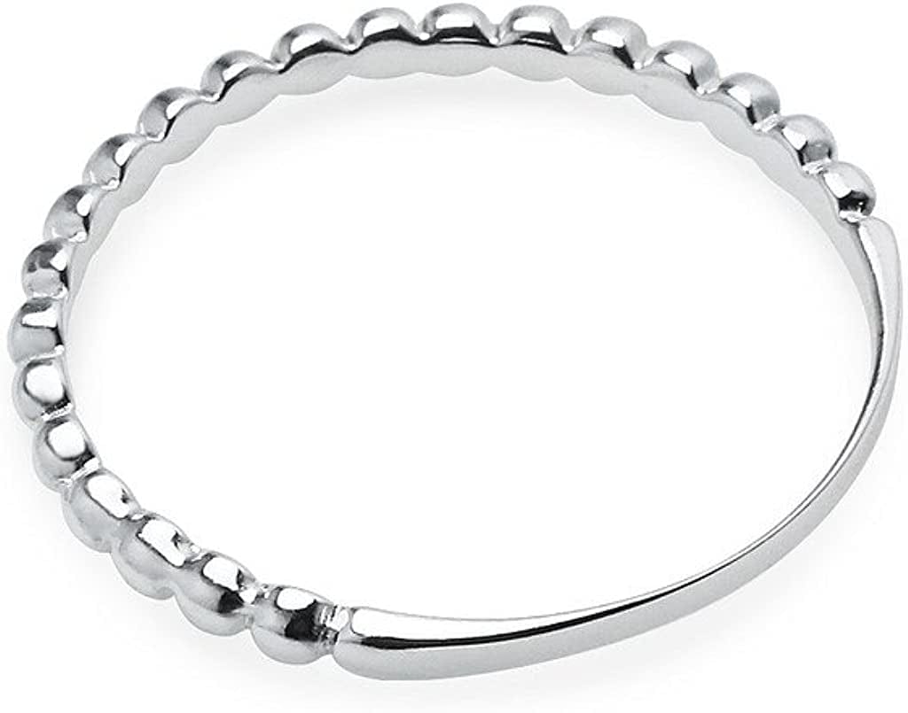925 Sterling Silver Beaded Ball Stackable Wedding Band Ring | Sizes 5-12