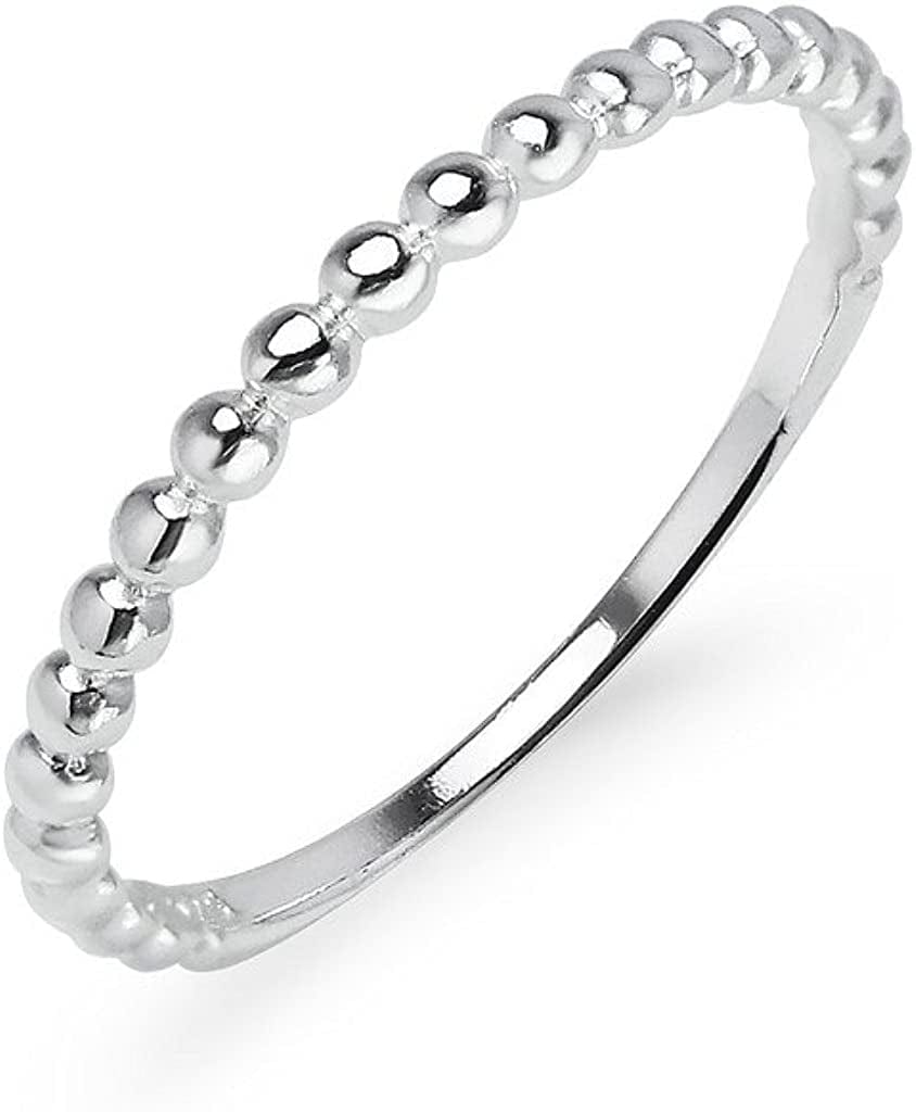 925 Sterling Silver Beaded Ball Stackable Wedding Band Ring | Sizes 5-12 10