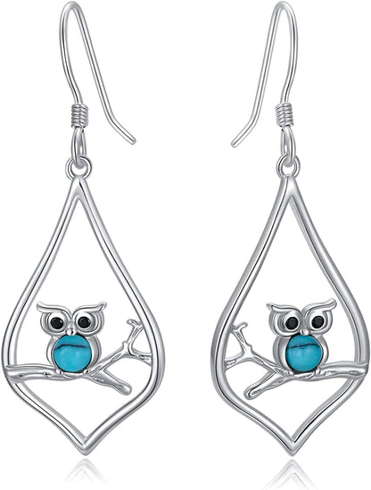 925 Sterling Silver Bee/Hummingbird/Cardinal/Giraffe Drop Dangle Earrings Jewelry Gifts for Women Friends Owl