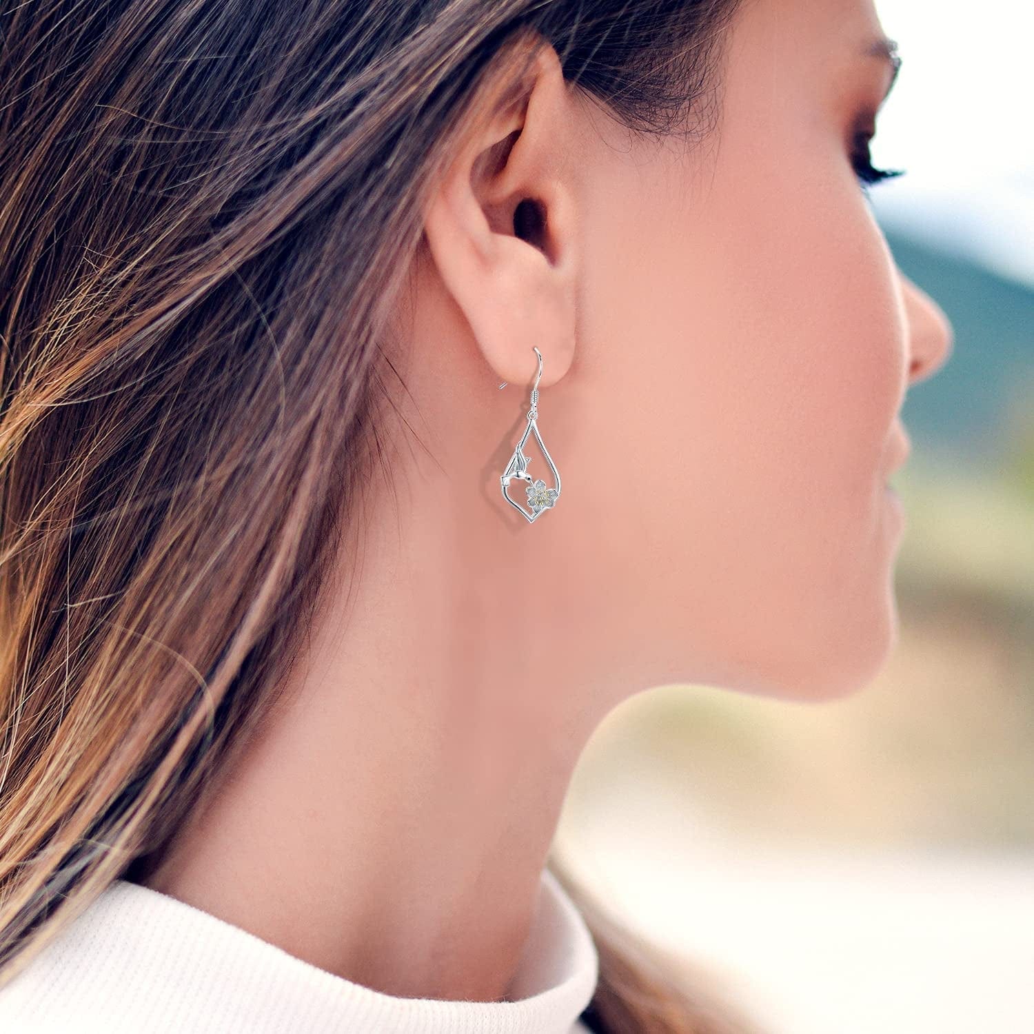 925 Sterling Silver Bee/Hummingbird/Cardinal/Giraffe Drop Dangle Earrings Jewelry Gifts for Women Friends