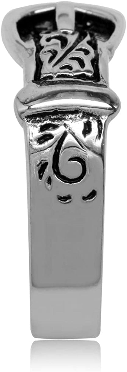 925 Sterling Silver Belt Buckle Ring