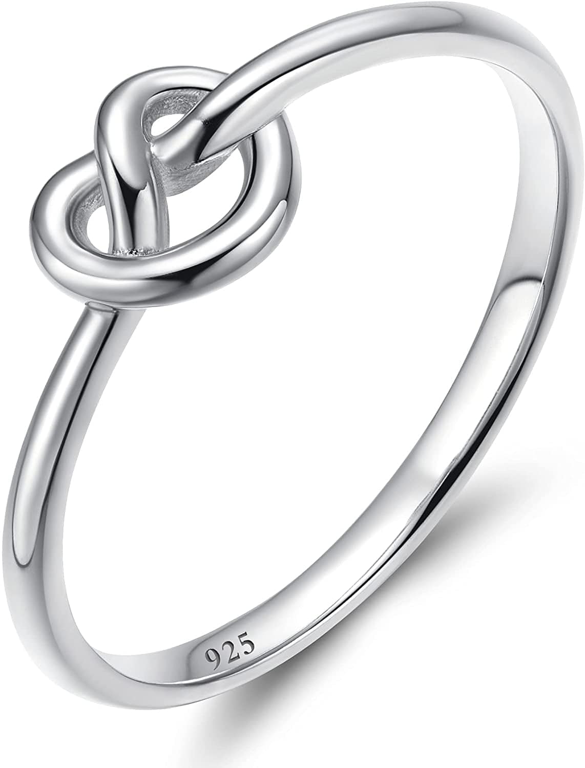 925 Sterling Silver Celtic Knot Ring Simple Criss Cross Infinity Wedding Band for Women Size 3-13 Silver-love knot / 11