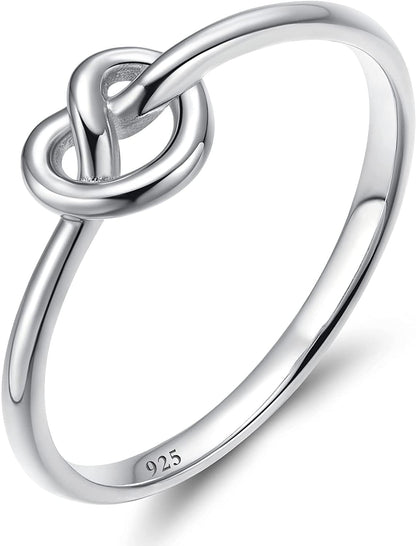925 Sterling Silver Celtic Knot Ring Simple Criss Cross Infinity Wedding Band for Women Size 3-13 Silver-love knot / 11
