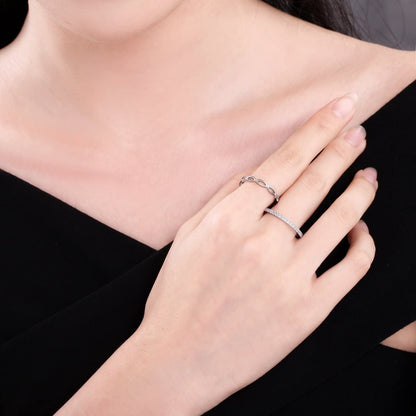 925 Sterling Silver Celtic Knot Ring Simple Criss Cross Infinity Wedding Band for Women Size 3-13